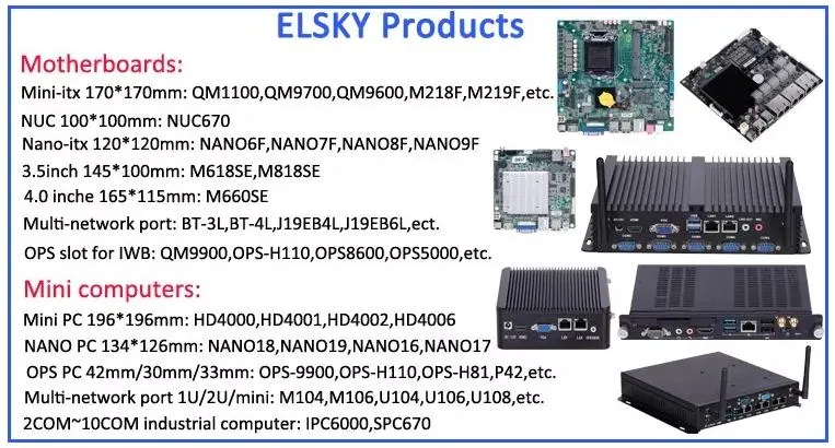 Elsky Mini PC HD4001 8th Gen Quad Core 1.6GHz I5 8250u LAN Thin Client Motherboard X86 Computer DDR3 8g RAM with 4K Dp Display